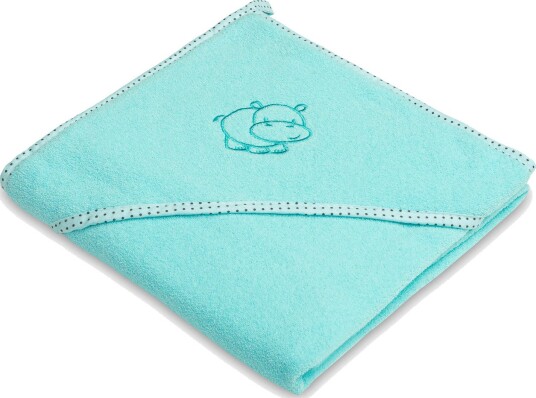 Badehåndkle Sensillo med hette 80 x 80 cm Flodhest Turkis