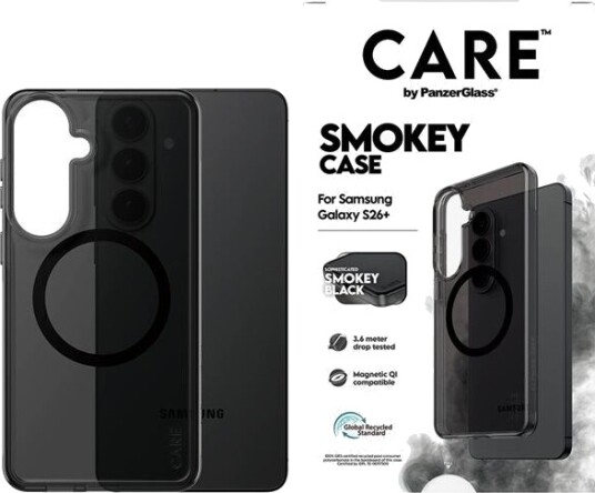 CARE by PanzerGlass Urban Explorer Mobildeksel Smokey Svart med Qi Kompatibilitet for Samsung Galaxy S26+