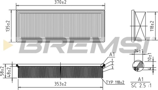 Luftfilter BREMSI FA1265 Luftfilter BREMSI FA1265