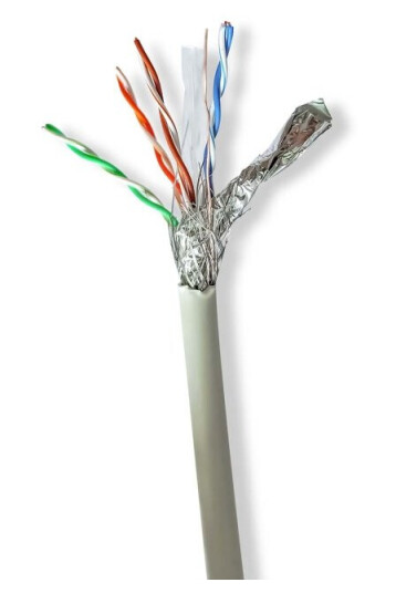 Nedis Nettverkskabelen Roll | CAT6 | Strandet | S/FTP | Bare kobber | 100.0 m | Innendørs | Rund | LSZH | Grå | Trekkboks