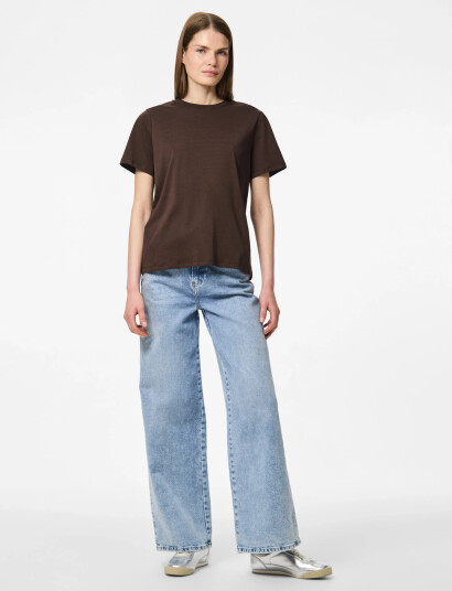 Pieces Pcria Ss Solid Tee Jrs Noos Bc - Brown - S Pieces Pcria Ss Solid Tee Jrs Noos Bc - Brown - S