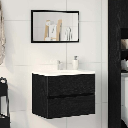 vidaXL Servantskap svart eik 60x38,5x45 cm konstruert tre vidaXL Servantskap svart eik 60x38,5x45 cm konstruert tre