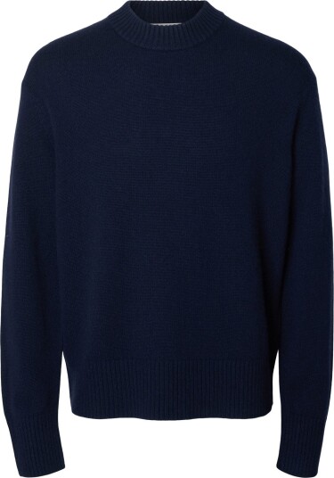 Selected Slmcalle Cashmere Blend Crew   Navy   XL