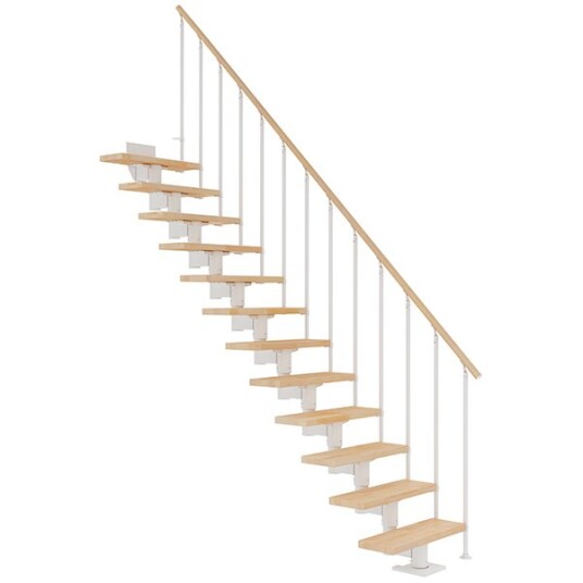 Dolle Cork Bøketrin Rett Trapp Hvit Classic II Gelender 11