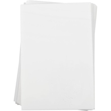 Diverse Krympeplast ark 20x30 cm tykkelse 0,3 mm matt hvit 100 ark 1 pk
