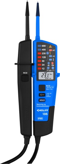 Marelco Spenningstester E135 Med Jordfeilbrytertest Marelco Spenningstester E135 Med Jordfeilbrytertest