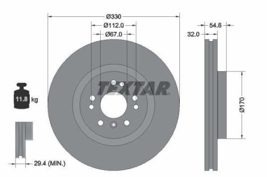 Bremseskive TEXTAR 92150605 Bremseskive TEXTAR 92150605