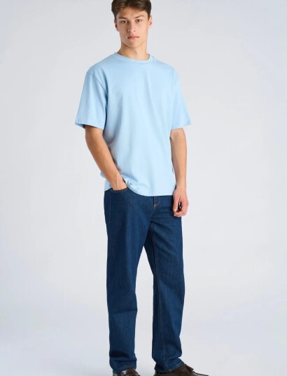 Lindbergh O Neck Tee Oversize S/S Blue S Lindbergh O Neck Tee Oversize S/S Blue S