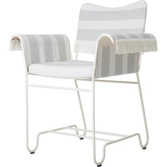 Gubi Tropique Spisestol med Frynser Hvit/ Leslie Stripe 20 Gubi Tropique Spisestol med Frynser Hvit/ Leslie Stripe 20