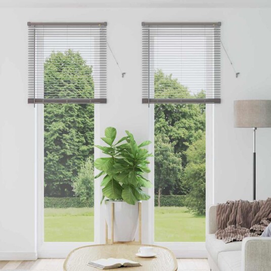 Vindu Persienne med gardiner Manual sølv Aluminium Vindu Persienne med gardiner Manual sølv Aluminium