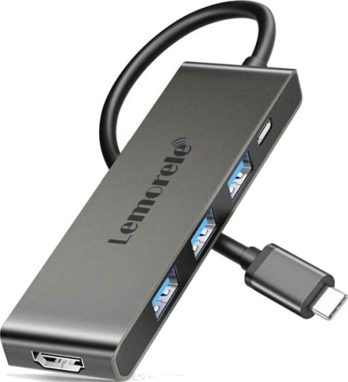 Lemorele TC22L 5-i-1 USB-C Hub med 4K HDMI, Gigabit Ethernet og 100W PD