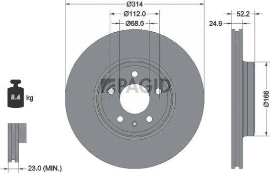 PAGID 54599NHC Bremseskive PAGID 54599NHC Bremseskive