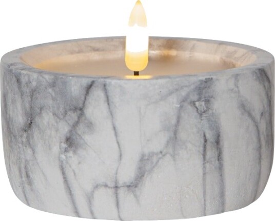 Star Trading Flamme LED Kubbelys Marmor 7,5 cm