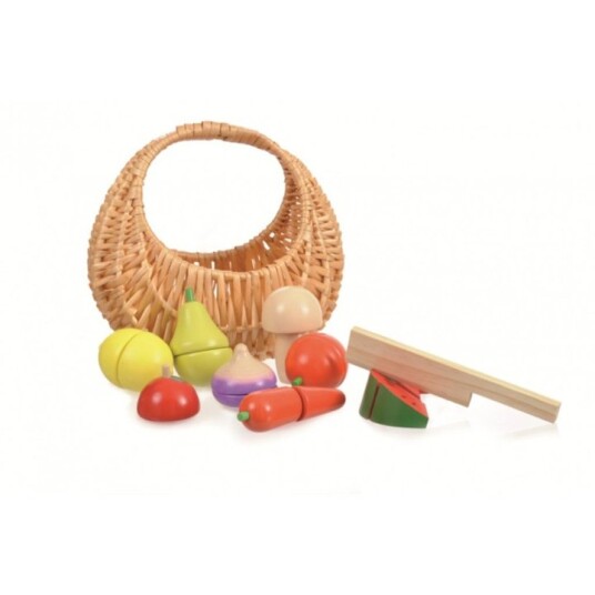 Egmont Toys Fruktog grønnsakssett i kurv av tre 511062