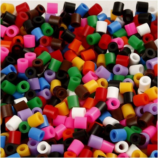 Nabbi Rørperler, Str. 5x5 Mm, Hullstr. 2,5 Mm, 6000 Ass., Standardfarger