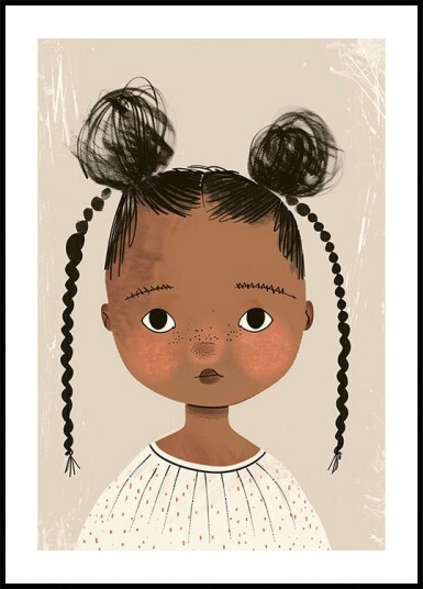 Black girl With Buns And Braids Plakat Plakat / 100x150cm