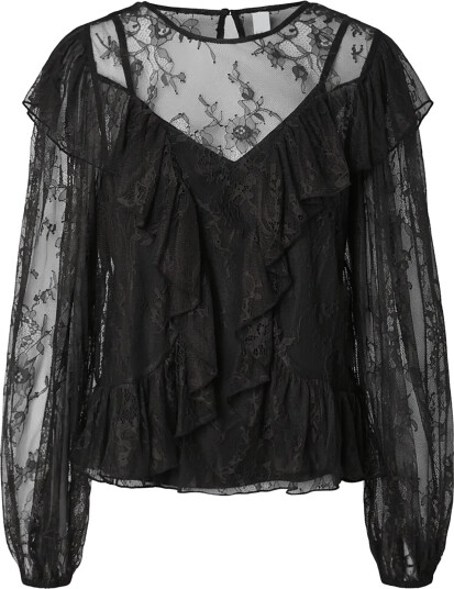 YAS Yasleontine Ls Lace Top S.   Show   Black   XS