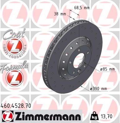 Bremseskive ZIMMERMANN 460.4528.70