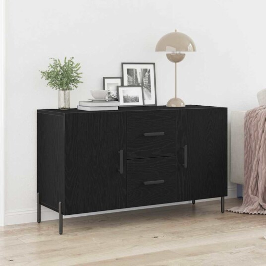 Sideboard Svart Eik 100x36x60 cm Konstruert Tre Sideboard Svart Eik 100x36x60 cm Konstruert Tre