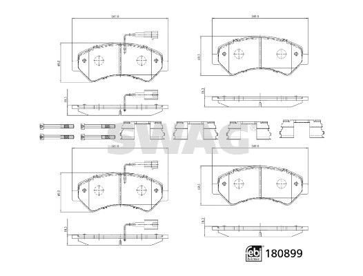 Bremseklosser SWAG 33 10 7998