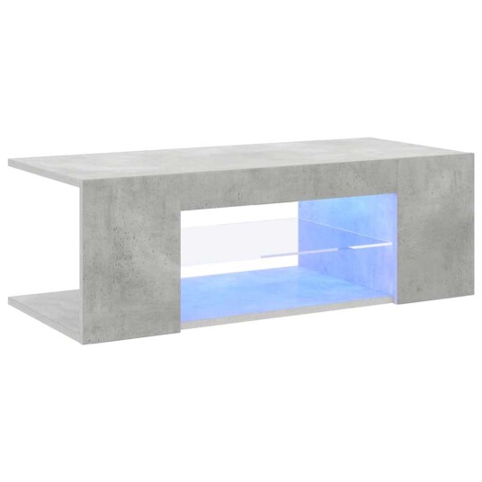 vidaXL TV-benk med LED-lys betonggrå 90x39x30 cm
