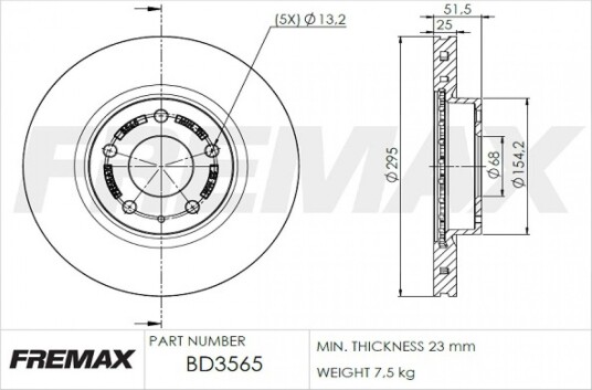 Bremseskive FREMAX BD-3565