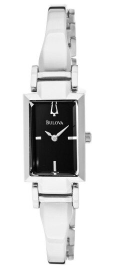 Bulova Dameklokke 96L138 Bangle Sort/Stål
