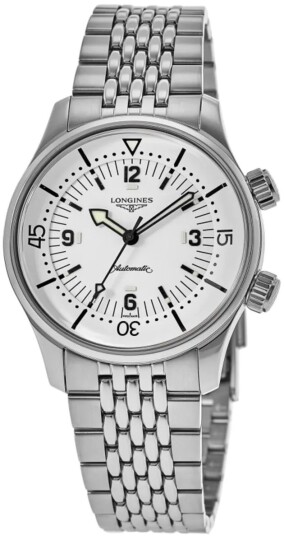 Longines Herreklokke L3.764.4.16.6 Legend Diver Hvit/Stål Ø39 mm Longines Herreklokke L3.764.4.16.6 Legend Diver Hvit/Stål Ø39 mm