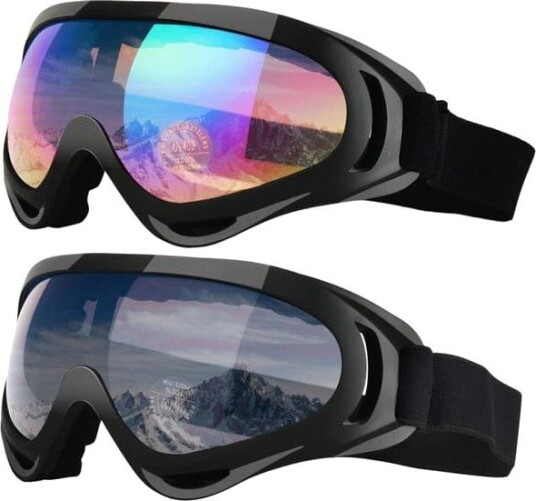 skibriller for barn og voksne 2-pakning med UV400- og antidugg-linser JUN