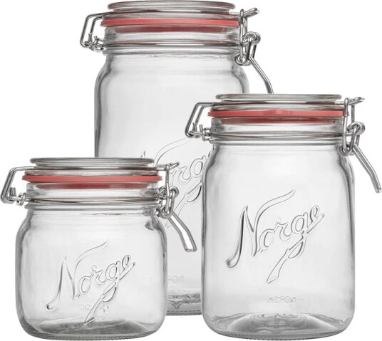 Norgesglasset Oppbevaringspakke med Hengslet Lokk
