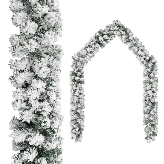 vidaXL Julekrans med flokket snø grønn 20 m PVC vidaXL Julekrans med flokket snø grønn 20 m PVC