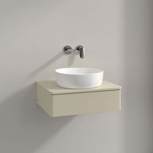 Villeroy & Boch Antao Servantskap med 1 skuff 60x50x19 cm u/lys Grå Matt Villeroy & Boch Antao Servantskap med 1 skuff 60x50x19 cm u/lys Grå Matt