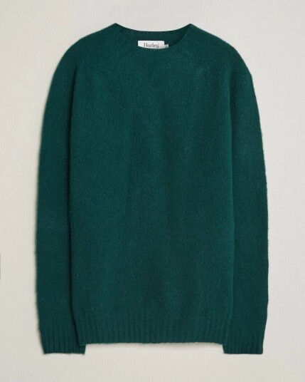 Harley Of Scotland Brushed Supersoft Lambswool Crewneck Tartan