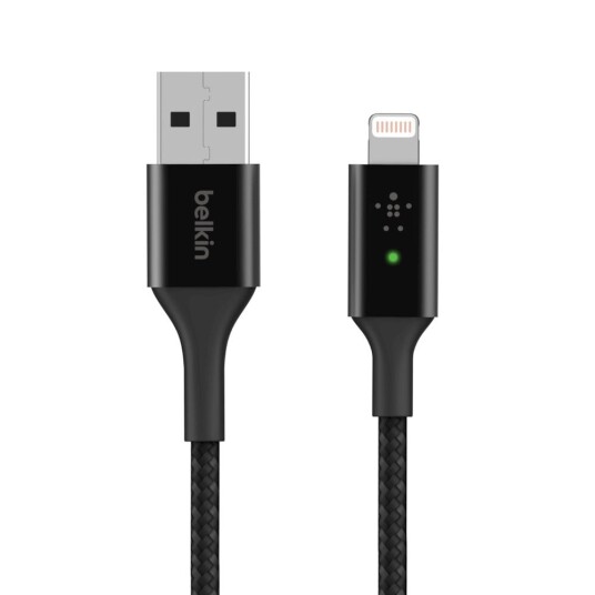 Belkin USB-A til Lightning Smart LED-kabel 1,2m svart