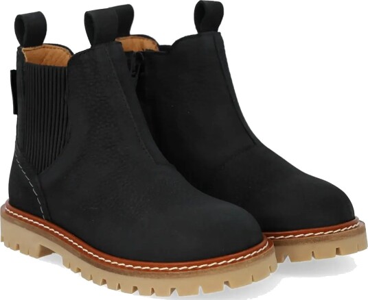ANGULUS Booties Flat With Zipper Black 26