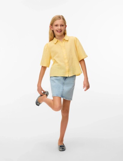Vero Moda Girl Vmsiri 2/4 Shirt Wvn Girl Yellow 164
