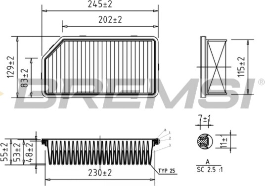 Luftfilter BREMSI FA0537 Luftfilter BREMSI FA0537