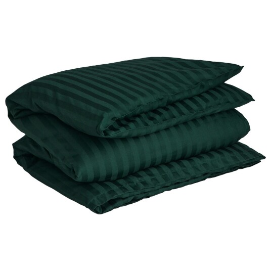Gant Home Sateen Stripes Dynetrekk 150x210 cm Tartan Green