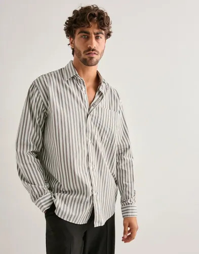 ANNARR Anraslund Dobby Ls Shirt Stripete skjorter Grå