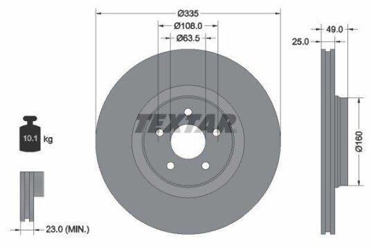 Bremseskive TEXTAR 92317805 Bremseskive TEXTAR 92317805