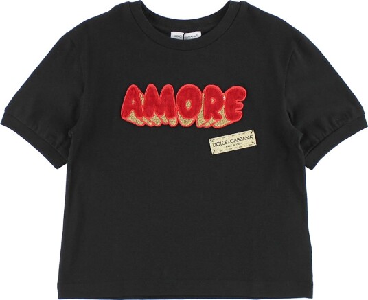 Dolce & Gabbana T skjorte   Svart m. Amore   Dolce & Gabbana   8 år 128   T skjorte