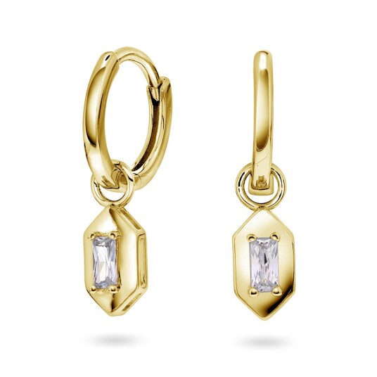 Pan Jewelry, Øreringer i 925 forgylt sølv med zirkonia Pan Jewelry, Øreringer i 925 forgylt sølv med zirkonia