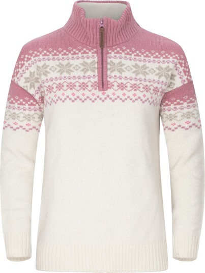 Gridarmor Women"s Snøkrystall Half Zip Ullgenser Bright White L