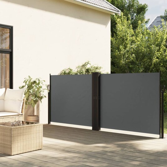 Uttrekkbar sidemarkise antrasitt 140x1200 cm 4004808