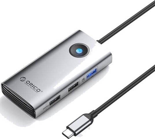 Orico PW11 5P USB C Hub dokkstasjon 1x USB A 3.0 + 2x USB A 2.0 + 1x USB C PD + 1x HDMI Grå
