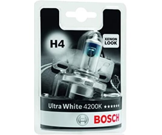 Bosch Ultra White 4200K lyspære
stykkvis H4 1987301089