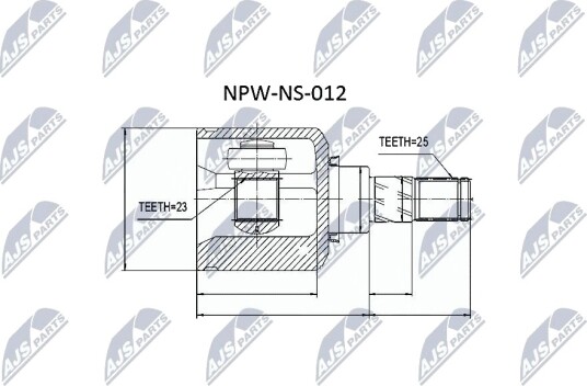 Nty Drivknute drivaksel NTY NPW NS 012