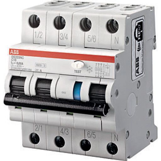ABB Jordfeilautomat 4p C 20A 30mA DS203NC-C20/0.03 ABB - 1683603