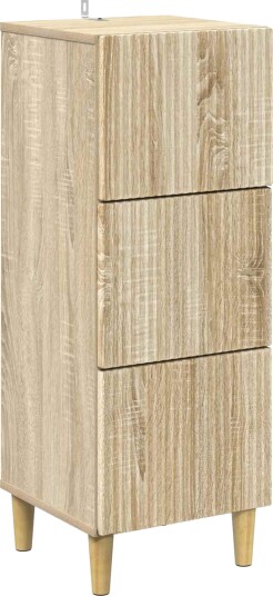 vidaXL Skuffeskap Sonoma eik 33 x 34,5 x 90 cm Konstruert tre