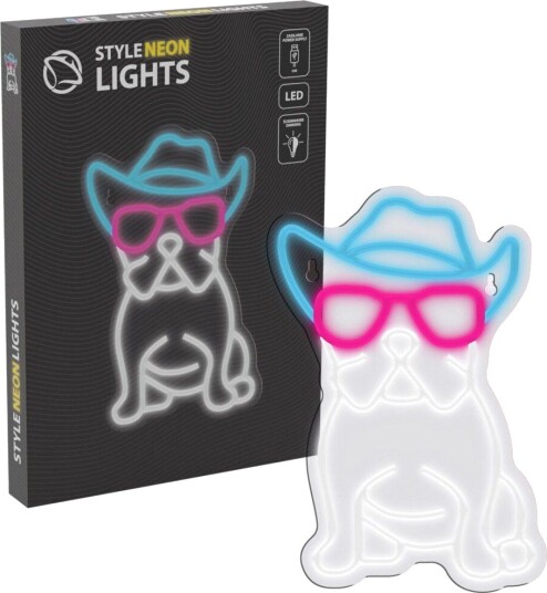 Manta SNL114MT Neonlampe Bulldog med briller Manta SNL114MT Neonlampe Bulldog med briller